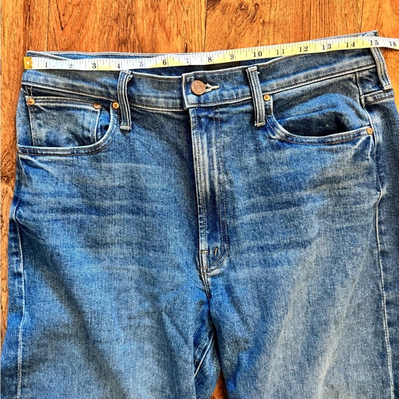 MOTHER Wide-Leg Jeans in Denim Blue - Picture 13 of 14